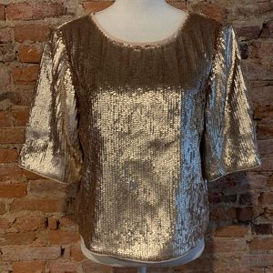 NWT J Crew Cropped Sequin Top in Rose Gold